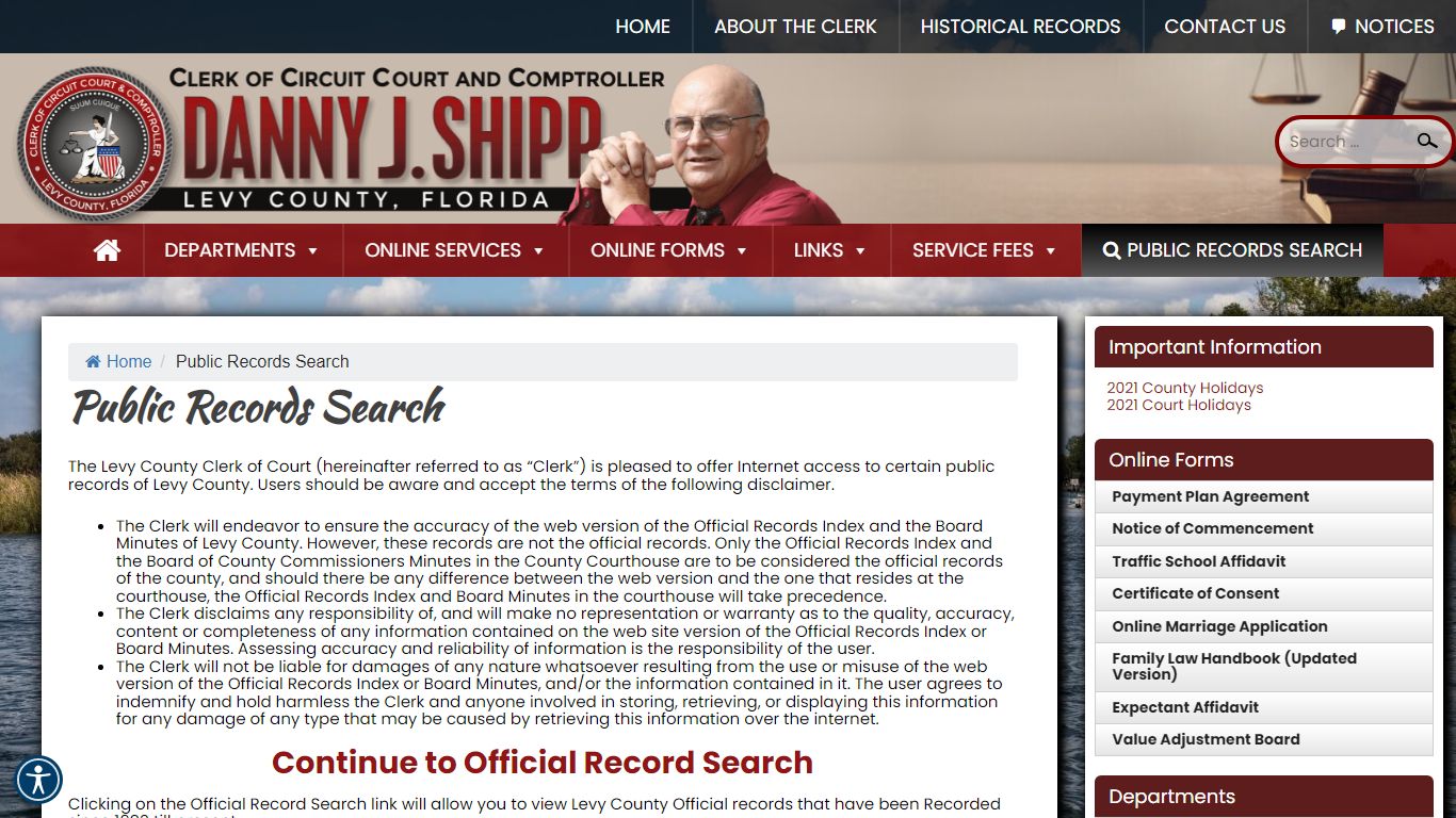 Public Records Search - Levy County Clerk of Courts & Comptroller